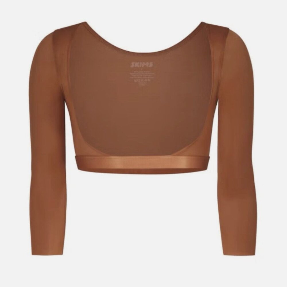 SKIMS Arm Shaper Top Womens 4X Brown Barely There Open Bust Top Plus NWOT